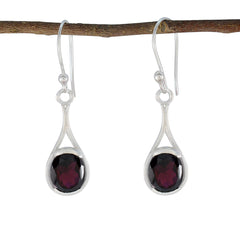 Camila Red Solitaire Dangle Earrings for Any Occasion Garnet Red Dangle