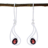 Sophia Red Solitaire Dangle Earrings for Glam Looks Garnet Red Dangle