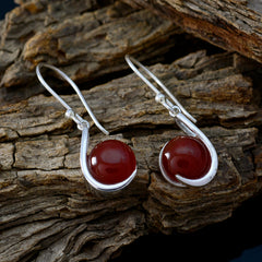 Elena Red Solitaire Dangle Earrings for Stylish Vibes
