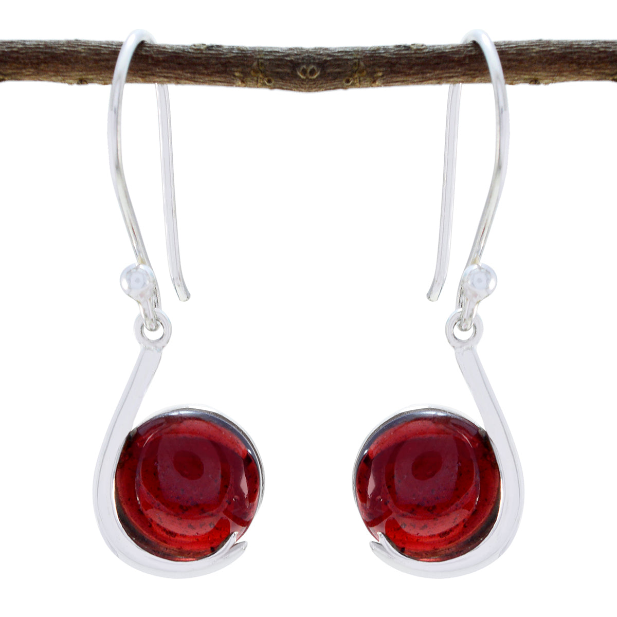 Audrey Red Solitaire Dangle Earrings for Glamorous Looks Garnet Red Dangle