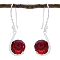 Audrey Red Solitaire Dangle Earrings for Glamorous Looks Garnet Red Dangle