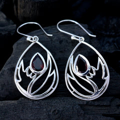 Skylar Red Solitaire Dangle Earrings for Chic Style