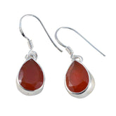 Jia Red Solitaire Dangle Earrings for Glam Looks Red Onyx Red Dangle