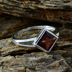 Abigail Red Solitaire Gemstone Ring - Elegant Style