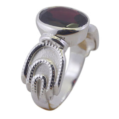 Ines Red Solitaire Ring for Women - Elegant Gemstone Jewelry
