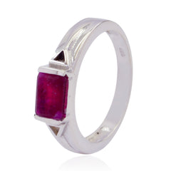 Natalia Red Solitaire Ring for Women in Sterling Silver