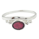 Giulia Red Solitaire Ring for Women - Stylish Gemstone Jewelry Garnet Red