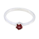 Zazlle Red Solitaire Ring for Women - Elegant Gemstone Jewelry Garnet Red