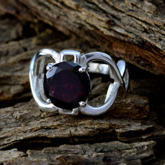 Milagros Red Solitaire Ring India with Sterling Silver