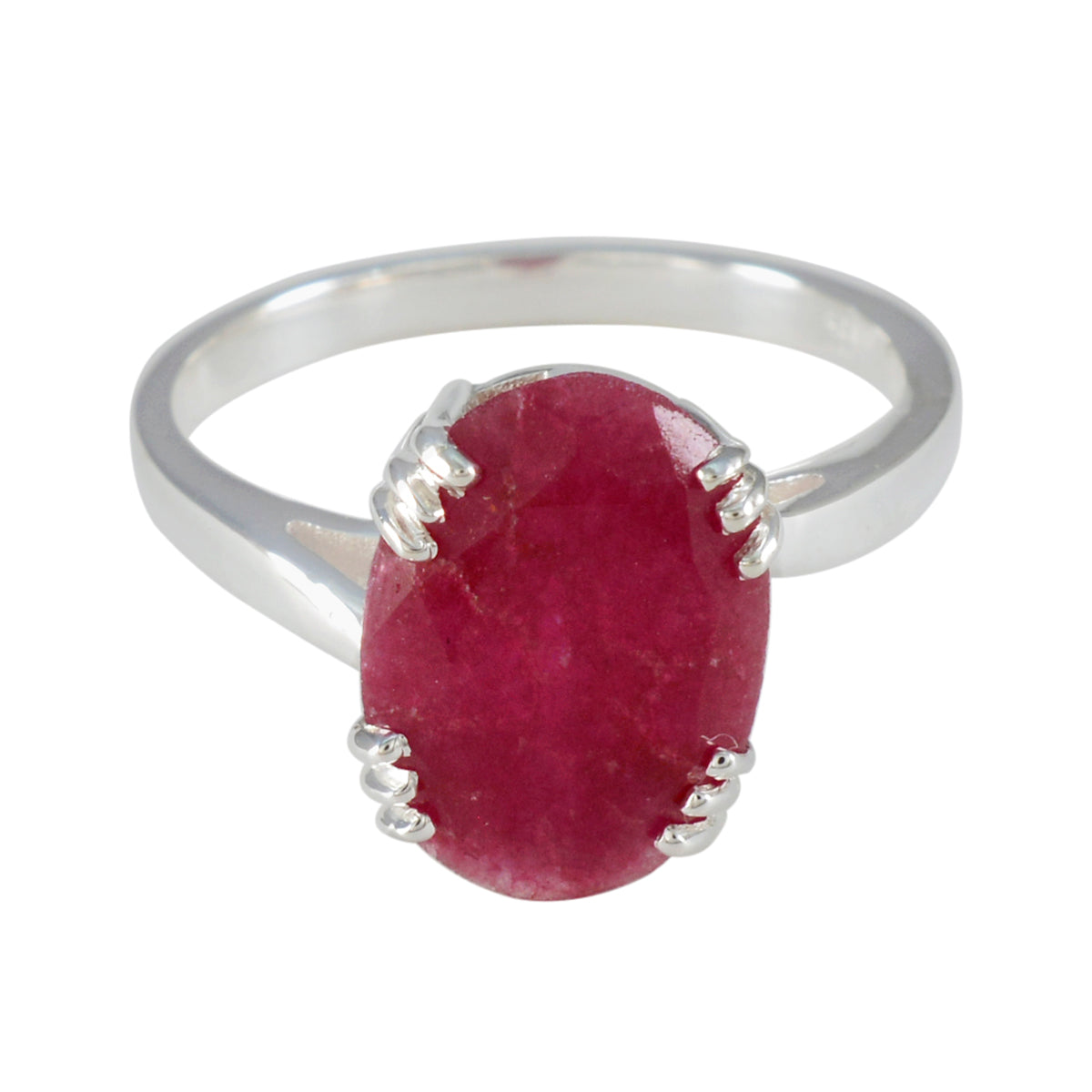 Kennedy Red Solitaire Ring India with Oval Ruby Gemstone Indian Ruby Red