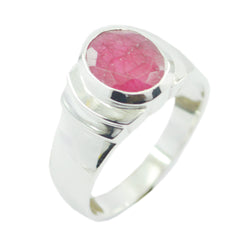 Eliza Red Solitaire Ring with Elegant Design Indian Ruby Red