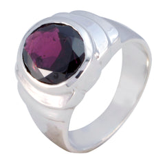 Andrea Red Solitaire Ring in Silver for Everyday Elegance