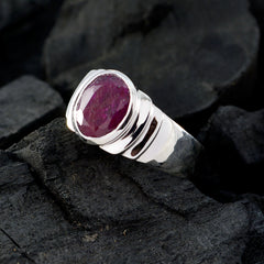 Eliza Red Solitaire Ring with Elegant Design