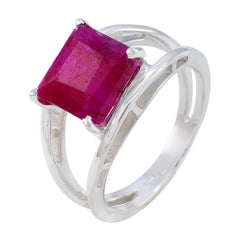 Alina Contemporary Red Solitaire Ring