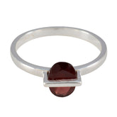 Hana Sophisticated Red Solitaire Ring Garnet Red