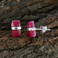 Julia Red Solitaire Stud Earrings for Everyday Glam