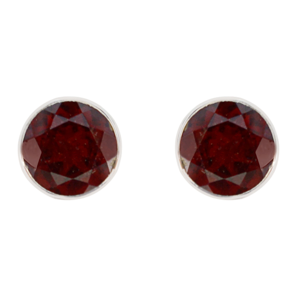 Zoe Red Solitaire Stud Earrings for Everyday Glam Garnet Red Stud