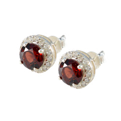 Mei Red Solitaire Stud Earrings for Glam Looks
