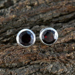 Fernanda Red Solitaire Stud Earrings for Glam Looks