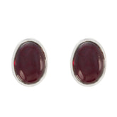 Carla Red Solitaire Stud Earrings for Every Occasion Garnet Red Stud