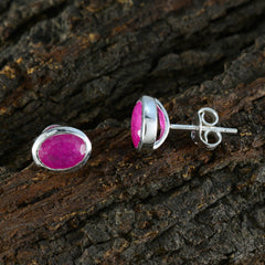 Jiwoo Red Solitaire Stud Earrings for Everyday Glam