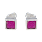 Ana Red Solitaire Stud Earrings for Everyday Glam Indian Ruby Red Stud