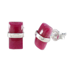 Julia Red Solitaire Stud Earrings for Everyday Glam