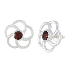 Mila Red Solitaire Stud Earrings for Everyday Glam
