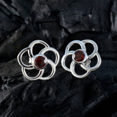 Mila Red Solitaire Stud Earrings for Everyday Glam