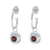 Emi Red Solitaire Stud Earrings for Glamorous Looks Garnet Red Stud