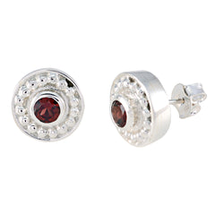 Emi Red Solitaire Stud Earrings for Everyday Glam