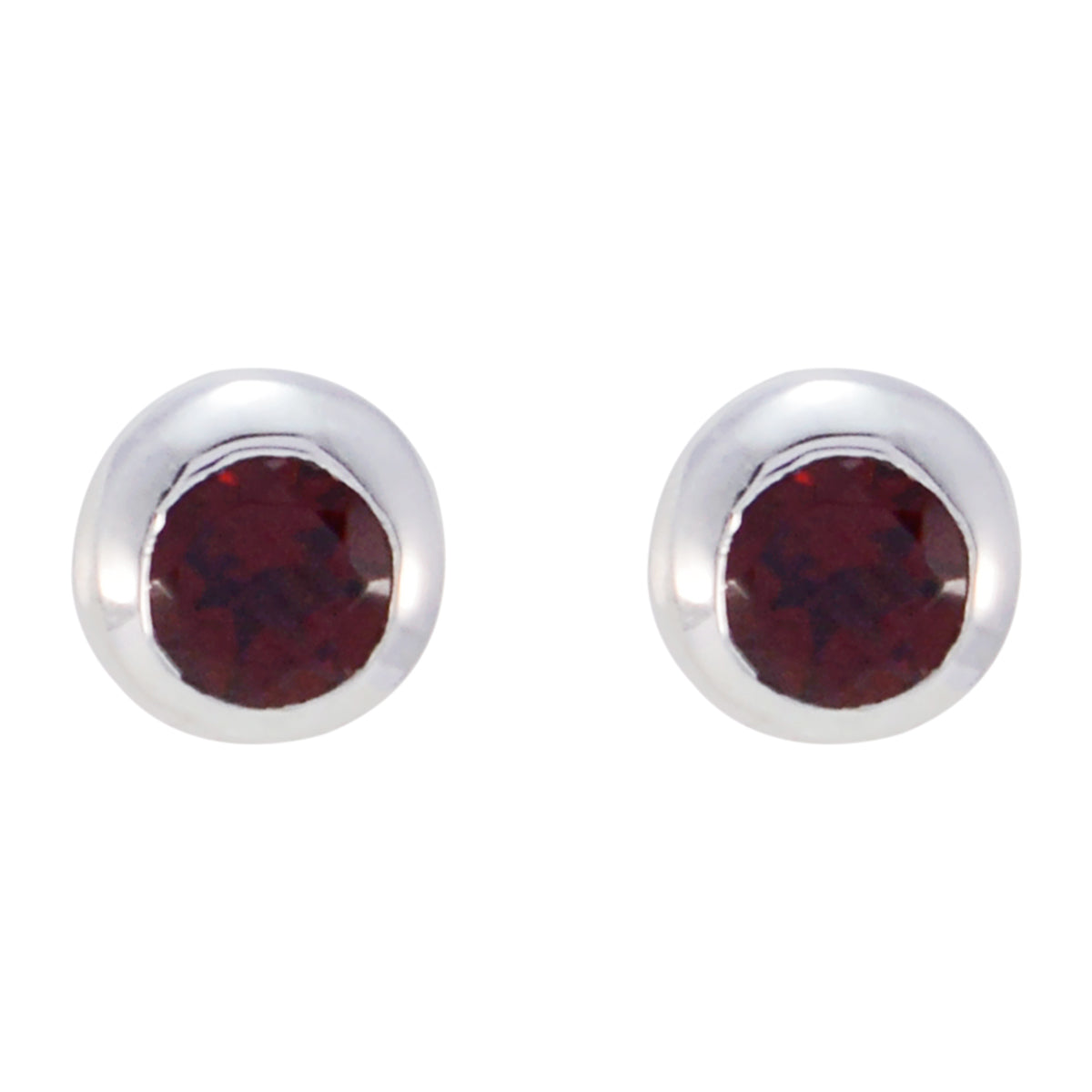 Constanza Red Solitaire Stud Earrings for Glam Looks Garnet Red Stud