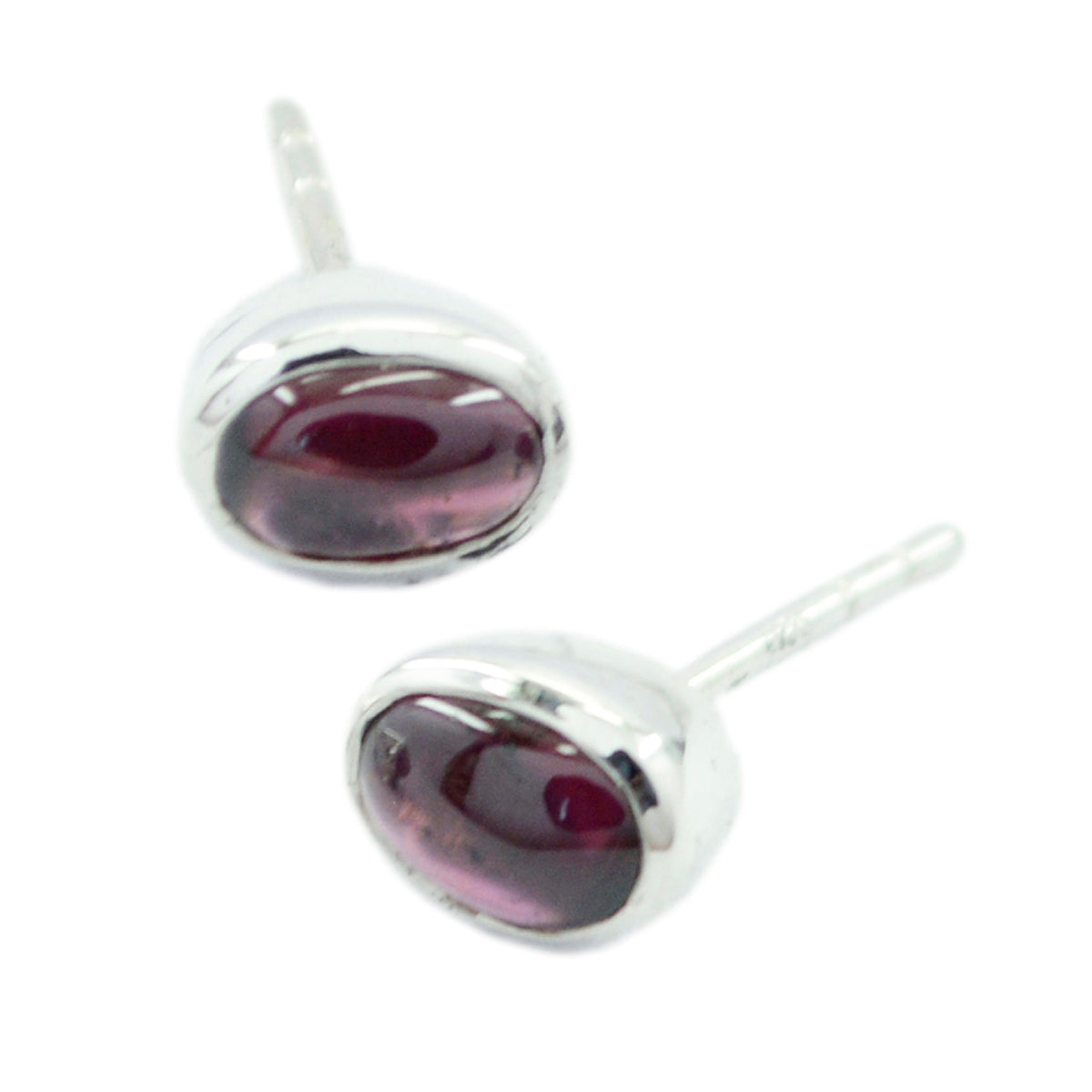 Bella Red Solitaire Stud Earrings for Everyday Glam Garnet Red Stud