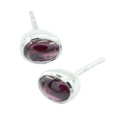 Bella Red Solitaire Stud Earrings for Everyday Glam Garnet Red Stud