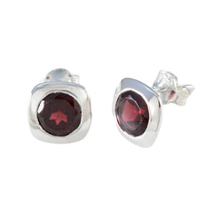 Mei Red Solitaire Stud Earrings for Everyday Glam
