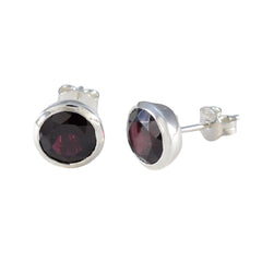 Fernanda Red Solitaire Stud Earrings for Glam Looks