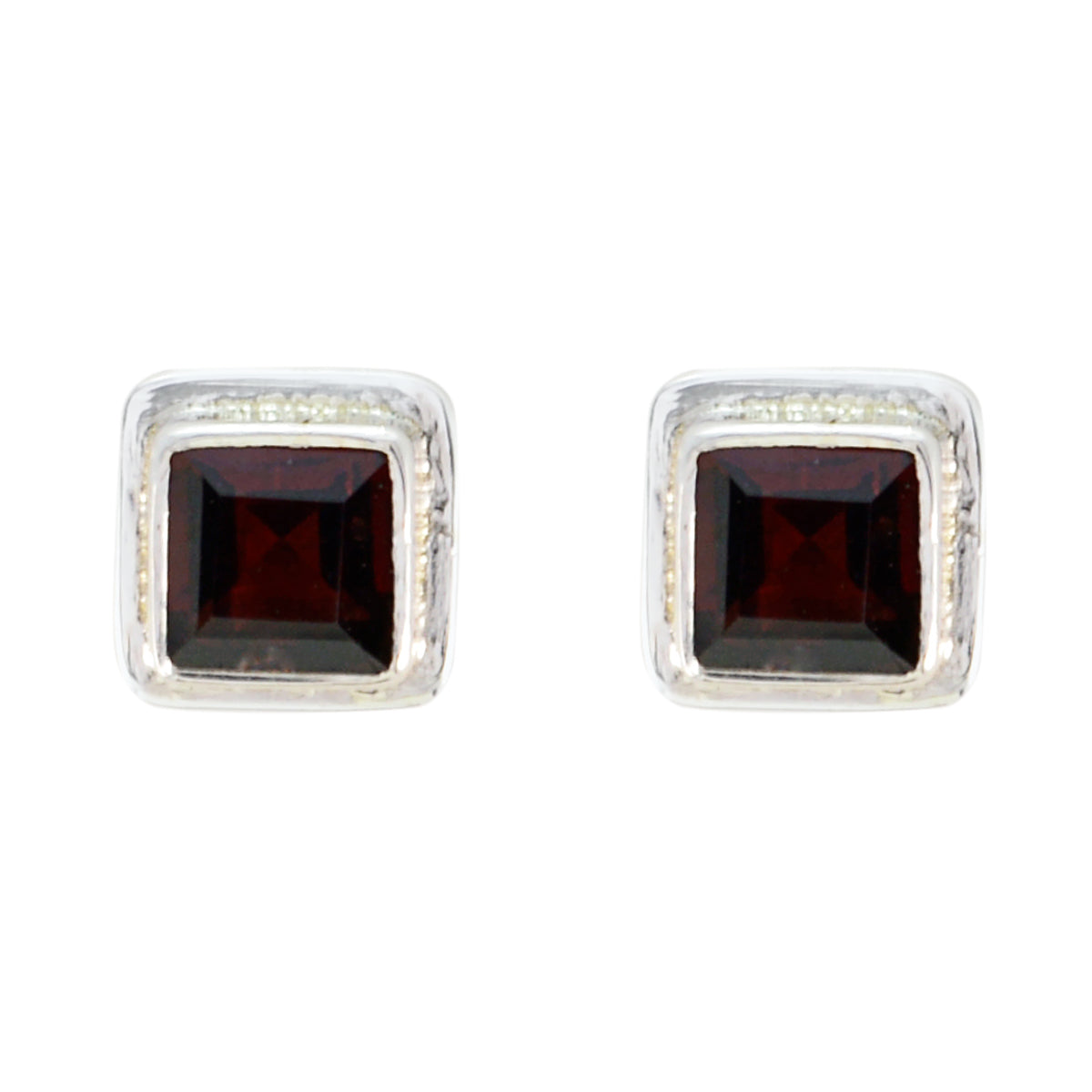 Noelia Red Solitaire Stud Earrings for Chic Styles Garnet Red Stud