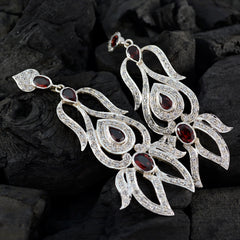 Aisha Red Statement Earrings with Elegant Design