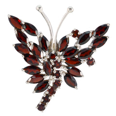 Layla Red Statement Pendant - Butterfly Design Jewelry Garnet Red Red