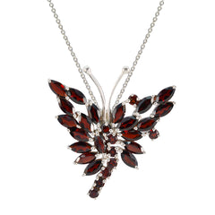 Layla Red Statement Pendant - Butterfly Design Jewelry