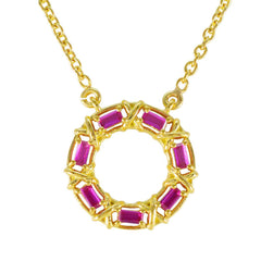 Zoey Red Statement Pendant Necklace for Bold Style Ruby CZ Red Red