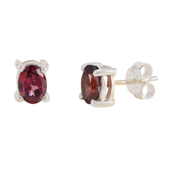 Bianca Red Stone Stud Earrings for Everyday Glam