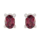 Bianca Red Stone Stud Earrings for Everyday Glam Garnet Red Stud