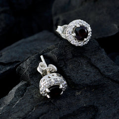 Charlotte Red Stud Earrings with Bright Stone Accents