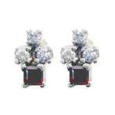Camila Red Stud Earrings Delicate for Chic Style Garnet Red Stud