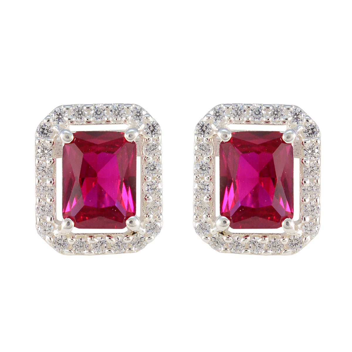 Micaela Red Stud Earrings India with Sparkling Detail Ruby CZ Red Stud