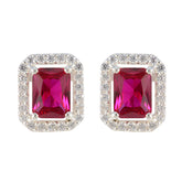 Micaela Red Stud Earrings India with Sparkling Detail Ruby CZ Red Stud