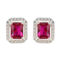 Micaela Red Stud Earrings India with Sparkling Detail Ruby CZ Red Stud