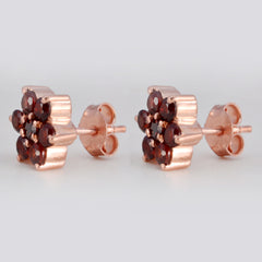 Nora Red Stud Earrings India - Elegant Floral Design
