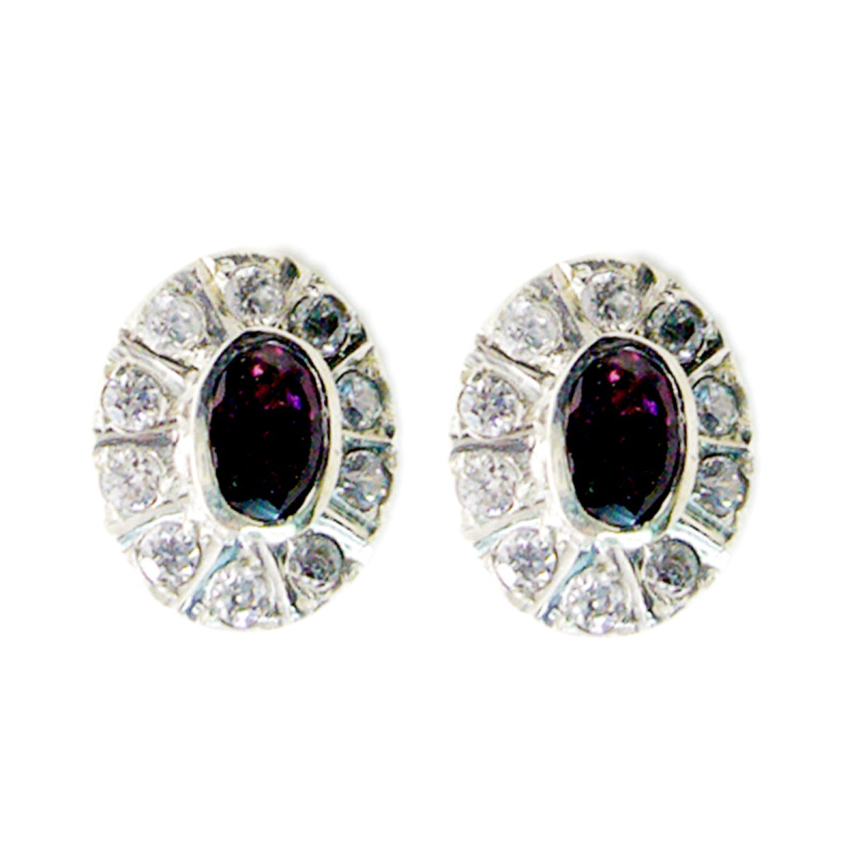 Claire Red Stud Earrings India for Everyday Glam Garnet Red Stud